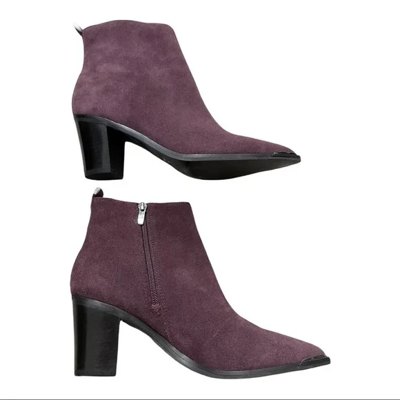 MARC FISHER Matter Pointed Toe Chelsea Western Bootie suede heeled boots sz 9.5M - Picture 3 of 4